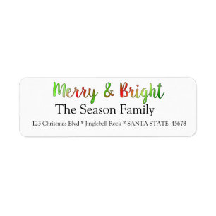 Merry & Bright holiday label