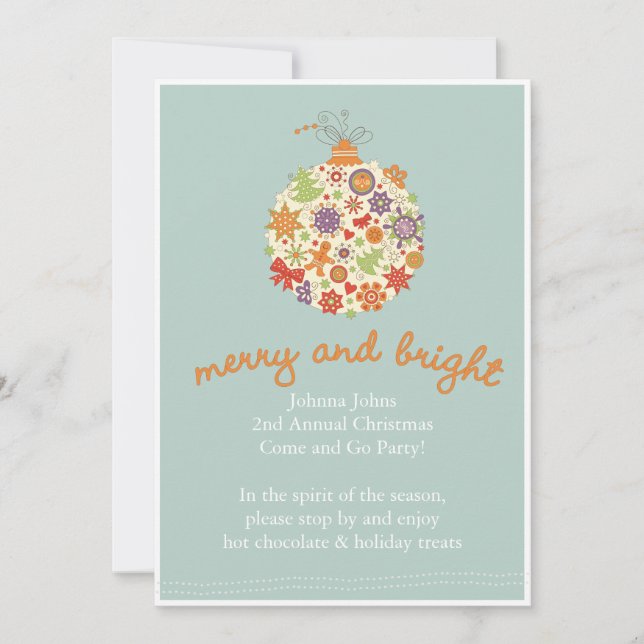 Merry & Bright- Holiday Party Invitation (Front)
