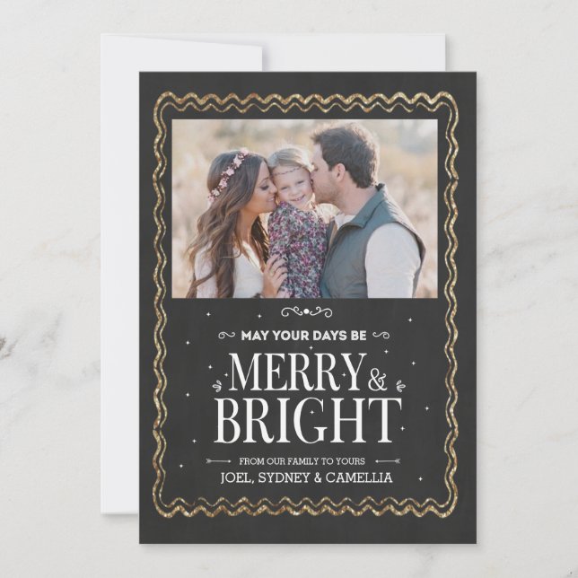 Merry & Bright Holiday Photo Card (Front)