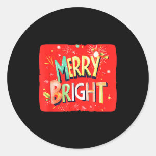 Merry Bright Magic For Holiday Cheer  Classic Round Sticker