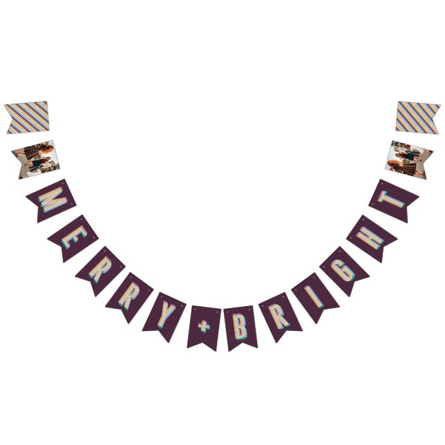 Merry + Bright Marquee Bunting Banner - Purple (All)