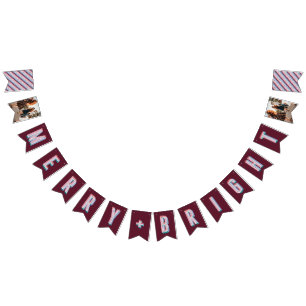 Merry + Bright Marquee Bunting Banner - Red