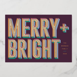 Merry + Bright Marquee Foil Carte de vacances - Vi