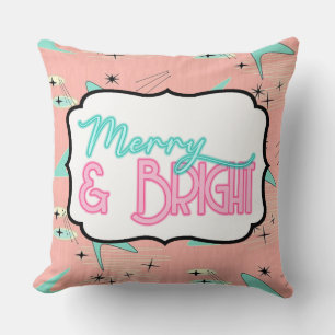 Merry & Bright MCM Throw Pillow