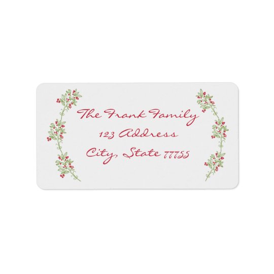 Merry & Bright Mistletoe Christmas Address Label