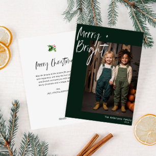 merry bright modern christmas holiday card