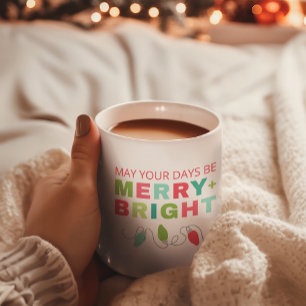 Merry + Bright Modern Christmas Mug