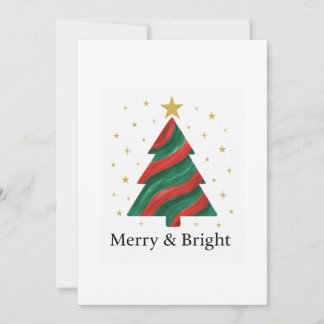 Merry & Bright Modern Christmas Tree Flat Holiday 