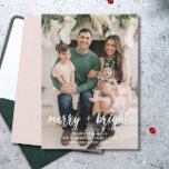 Merry Bright Modern Cute Christmas Family Photo Holiday Card<br><div class="desc">Celebrate the season with the Merry and Bright Elegant Christmas Photo Holiday Card, featuring a soft blue colour palette. This elegant and simple design places your child's photo at the centre, framed by clean typography and a soft, wintry feel. Perfect for families who love a modern yet heartwarming touch, this...</div>