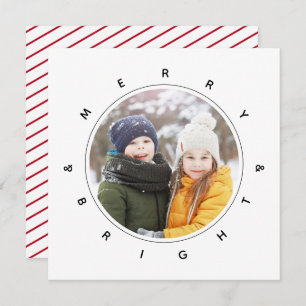 Merry & Bright Modern Photo Simple Holiday Card