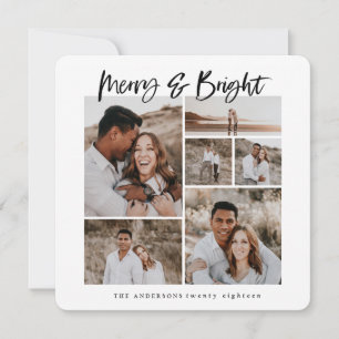 Merry & Bright multi photo christmas card