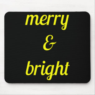 Merry Bright Navy Blue Yellow Gift  Mouse Pad