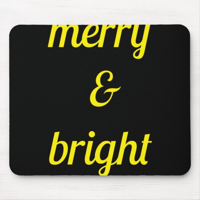 Merry Bright Navy Blue Yellow Gift T Shirt  Mouse Pad (Front)