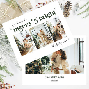 Merry & Bright Neutral Christmas photo  Holiday 