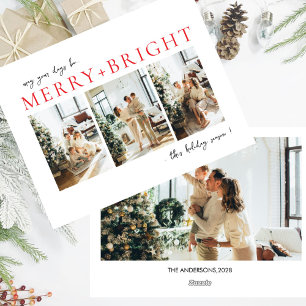 Merry & Bright Neutral Christmas photo  Holiday 