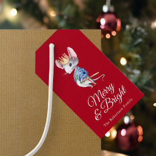 Merry & Bright Nutcracker Mouse Christmas Gift Tags
