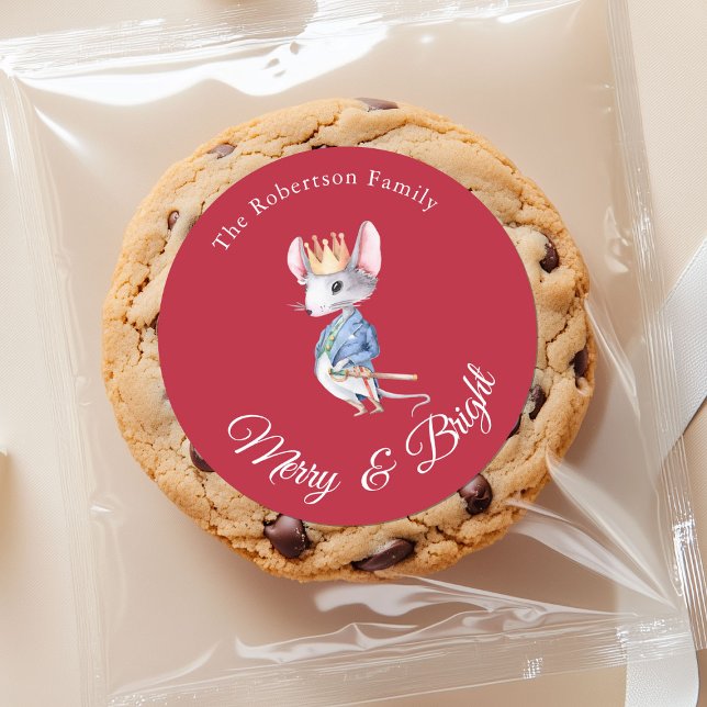 Merry & Bright Nutcracker Mouse Christmas Sticker (Créateur téléchargé)