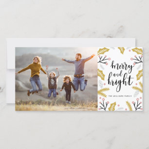 Merry & Bright   Photo Holiday Card
