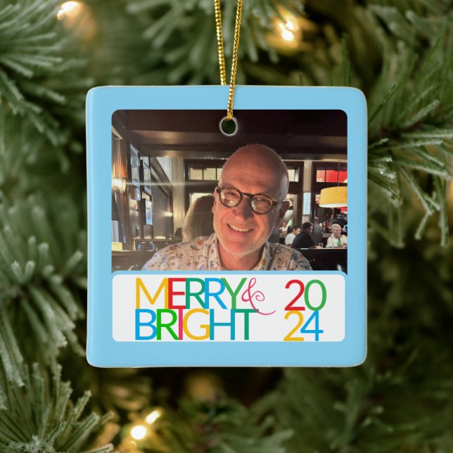 Merry & Bright Photo Ornament (Tree)