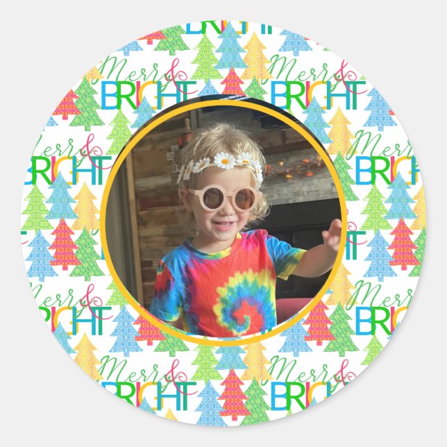 Merry & Bright Photo Sticker (Front)