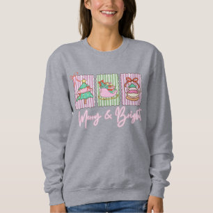 Merry & Bright Preppy Christmas Sweatshirt