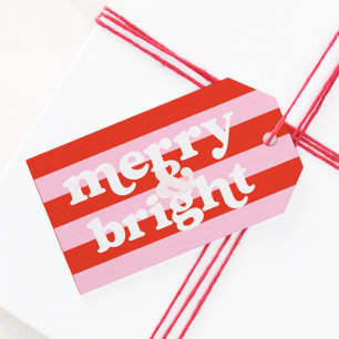 Merry & Bright Retro Christmas Gift Tag