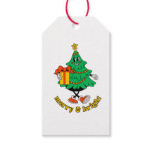 Merry & Bright Retro Christmas Tree Gift Tag