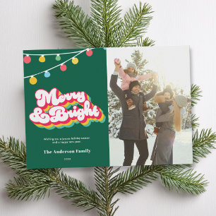 Merry & Bright Retro Photo Holiday Card