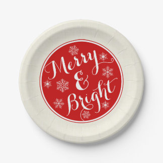 Merry & Bright Snowflake Paper Plates