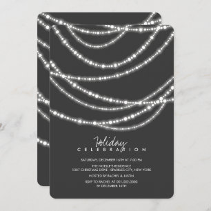 Merry & Bright Sparkles Chic Holiday Party Invite