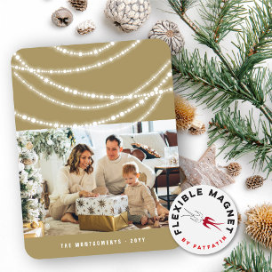 Merry & Bright Sparkles Chic Holiday Photo Magnet