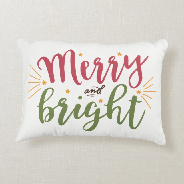 Merry & Bright Sparkling Christmas Accent Pillow (Back)