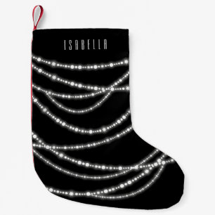 Merry & Bright Stylish Draping Sparkling Lights Small Christmas Stocking
