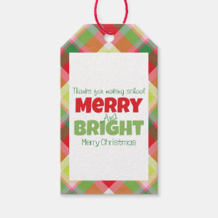 Merry & Bright Teachers Thank You Gift Tag