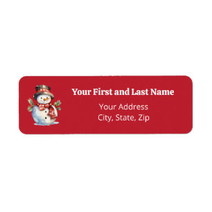 "Merry & Bright" Vintage Snowman Adresse de retour