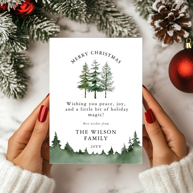 Merry & Bright – Watercolor Forest Christmas Invitation (Creator Uploaded)
