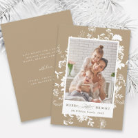 Merry & Bright Wildflower Silhouette Photo Tan