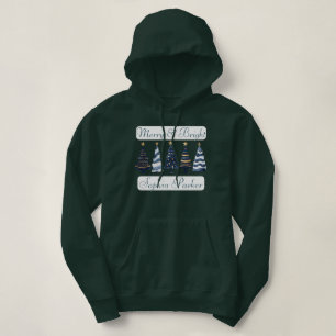 Merry & Bright with Funny Trees Holiday Customized Hoodie