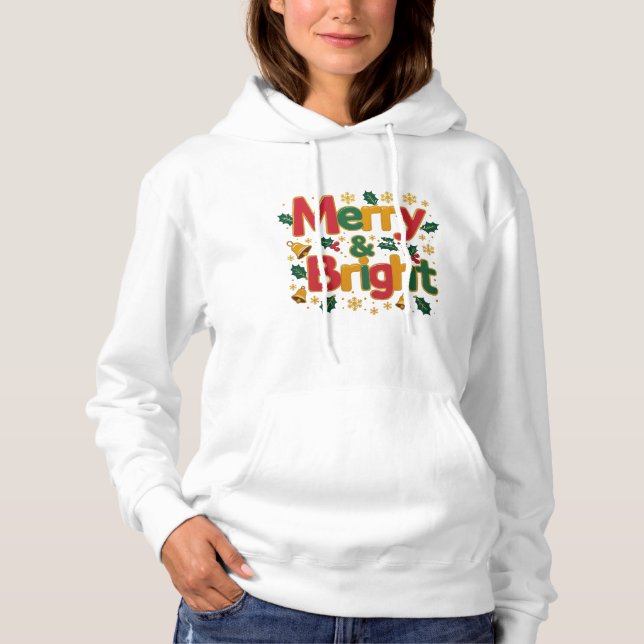 Merry & Bright Women’s Pullover Hoodie (Front)