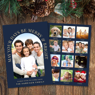 Merry Bright Year In Review Arch Photo Christmas Holiday Card