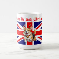Merry British Christmas Corgi Reindeer Antlers