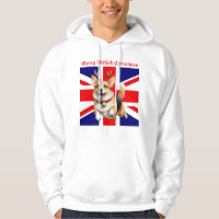 Merry British Christmas Corgi Reindeer Antlers