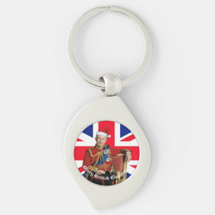 Merry British Christmas King Charles III  Keychain
