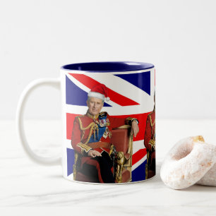 Merry British Christmas King Charles III  Two-Tone Coffee Mug