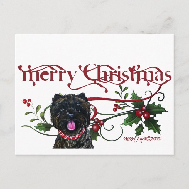 Merry Cairn Christmas Holiday Postcard (Front)