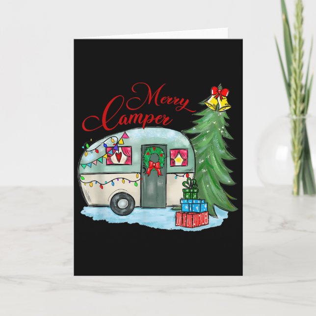 Merry Camper Christmas Santa Camper Camng Truck Xm Card (Front)