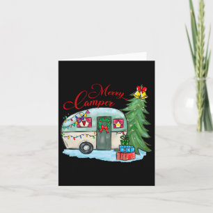Merry Camper Christmas Santa Camper Camping Truck  Card