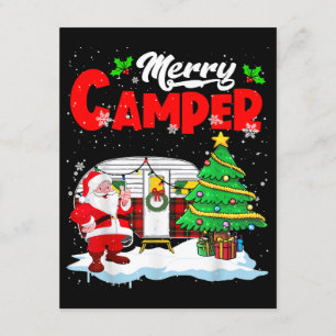 Merry Camper Christmas Santa Camper Camping Truck Enclosure Card