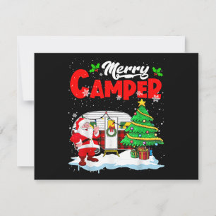 Merry Camper Christmas Santa Camper Camping Truck Holiday Card