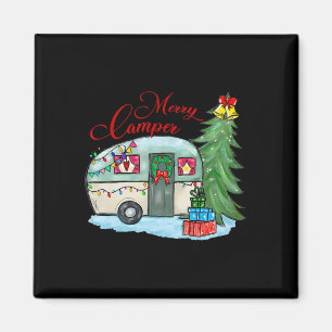 Merry Camper Christmas Santa Camper Camping Truck Magnet